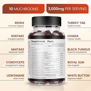 Oem/odm 10 in 1ฉลากส่วนตัวเห็ดผสมซับซ้อน gummies ปรับปรุงหน่วยความจำของผู้ใหญ่เพิ่มภูมิคุ้มกันปรับแต่งได้ฉลากส่วนตัว - Product Image 2
