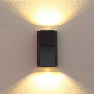 Lámpara de pared LED <span class=keywords><strong>para</strong></span> exteriores ABS cuadrada Simple de doble cabeza impermeable <span class=keywords><strong>para</strong></span> jardín balcón terraza entrada pared Exterior Patio - Product Image 3