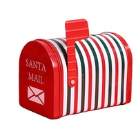 Boîte en forme de boîte aux lettres de Noël 135*80*H95mm, boîte à bonbons, emballage pour biscuits, boîte en étain hermétique pour chocolat