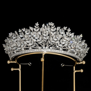 <span class=keywords><strong>Couronne</strong></span> de mariée en <span class=keywords><strong>diamant</strong></span> de style romantique coréen LUOXIN, diadème en zircon de haute qualité pour mariage - Product Image 1