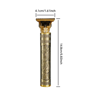 Kim loại USB chuyên nghiệp có thể sạc lại không dây cho nam giới điện tóc tông đơ cắt tóc - Product Image 4