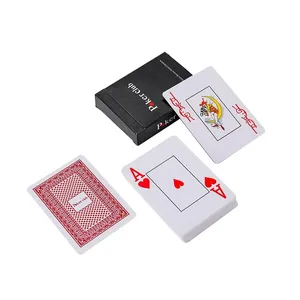 Pabrik Profesional Pencetakan Kustom 100% Kartu Poker Plastik Tahan Air Kartu Bermain PVC Putih