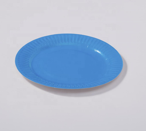 Logo personnalisé couleur blanc de qualité alimentaire 250-300gsm <span class=keywords><strong>carton</strong></span> <span class=keywords><strong>assiette</strong></span> <span class=keywords><strong>en</strong></span> papier 6/7/9 pouces feuille ronde pour verres avec gaufrage impression - Product Image 2