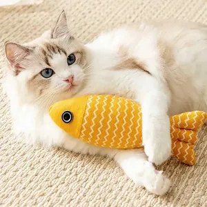 Juguete de hierba gatera ecológica HMG para interiores, forma de almohada de pez bonita para calmar el lino, juguete para masticar gatito para dormir, juguete para mascotas - Product Image 2