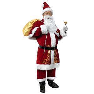 Costume de Père Noël Yi Xiaoyi pour homme adulte, ensemble de tenue de Noël en velours pour scène, tailles M-6XL - Product Image 5