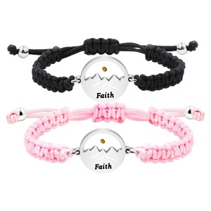 Mode tissé à la main en acier inoxydable foi graine de moutarde hommes et femmes Couple Bracelet en gros - Product Image 1