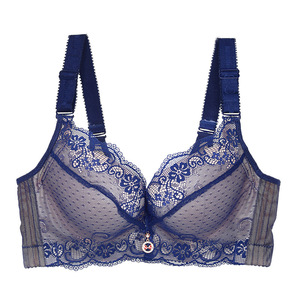 Sujetadores acolchados de realce para mujer, de talla grande Sujetador de encaje, sujetador con aros de dos copas, sujetador de lencería con copa AB C D - Product Image 1