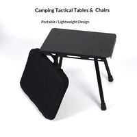 Tabouret tactique de camping extérieur léger en alliage d'aluminium, chaise pliante multifonctionnelle, table rectangulaire portable avec rangement