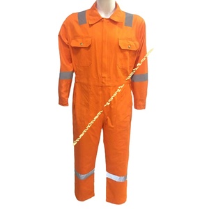 Combinaison de travail de sécurité en 100% coton, couleur Orange, haute visibilité, réfléchissante à l'huile, vêtements industriels - Product Image 1