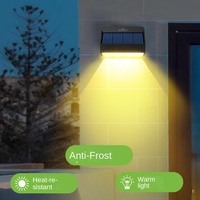 Lampe murale LED solaire étanche pour clôture de jardin, cour extérieure - lumière blanche et chaude super brillante