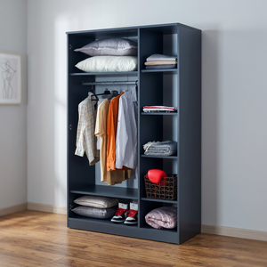 Wooden MDF Wardrobe Shelf Covered <b>Drawer</b> Hanging <b>Clothes</b> Closet Laminated Sheet Modern Adjustable Design <b>for</b> Workshop Dining - Product Image 2
