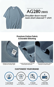 Camiseta de Manga Corta de Color Sólido, Transpirable, 100% Algodón Peinado, 280g, para Hombre y Mujer, Marca de Moda - Product Image 3