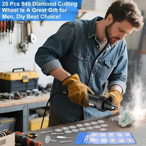 JOWIN 20 PCS Disques de coupe <span class=keywords><strong>diamant</strong></span>és professionnels 545, kit de roues pour outils rotatifs <span class=keywords><strong>Dremel</strong></span> |   Lames de 22 mm (épaisseur 0,6 mm) revêtues de CrN +4 - Product Image 3