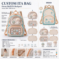 Sac à dos Ita personnalisé à double fenêtre, modules interchangeables universels, sac Itabag en PU pour collection de badges de poupées anime, service OEM ODM