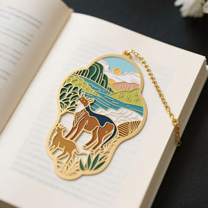 Marcapáginas de diseño personalizado, marcapáginas de metal de aleación de zinc, marcapáginas de diseño Hallow 2d de grabado plateado para libros con embalaje - Product Image 4