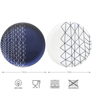 Ensemble de plateau rond en mélamine de nouveau design, vaisselle d'extérieur pour la maison et les fêtes, couverts élégants - Product Image 2