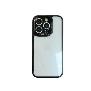Transparent PC Camera Cut Protection Phone Case For iPhone 15, Shockproof TPU PC Bumper Phone Case For iPhone 15 Pro