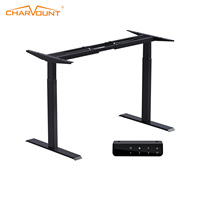 Cadre de bureau télescopique assis-debout à double moteur, pieds de table réglables en hauteur électriquement, télécommande, mémoire, pour la maison et le bureau