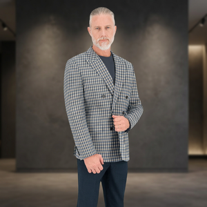 Traje de negocios elegante a medida para hombre, de doble botonadura, manga larga, con solapa con muescas, plisado frontal, de 2 piezas, talla grande, con cierre de botón tejido - Product Image 2