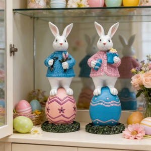 Adornos de Conejo de Pascua Transfronterizos, Conejo de Resina de Dibujos Animados con <span class=keywords><strong>Huevo</strong></span>, Suministros de Decoración para <span class=keywords><strong>el</strong></span> Día del Niño y Ambiente Festivo - Product Image 4