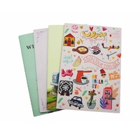 Cahiers écologiques à couverture souple durable, pages lignées, reliure cousue, motifs mignons, logo personnalisé pour les cours, la planification de projets