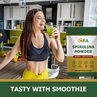 Poudre de Spiruline OEM ODM Non-OGM Végétalienne Sans Gluten Riche en Protéines et Potassium, Nutriments Naturels, Booste l'Énergie pour la Cuisson et les Smoothies