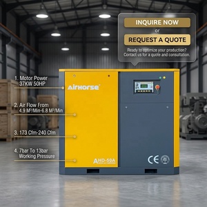 Compresseur d'air à vis 37KW 50HP 4,9-6,8 M3/min 173-240 Cfm 7-13 bar pour machine CNC/machine d'emballage/industrie du meuble/industrie de la <span class=keywords><strong>location</strong></span> - Product Image 1