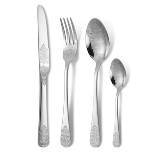Cubiertos de Acero Inoxidable con Patrón de <span class=keywords><strong>Totem</strong></span> en Relieve, Juego de Cuchillo, Tenedor y Cuchara Vintage, Cubiertos para Bistec de Hotel y Restaurante para la Mesa del Comedor - Product Image 6