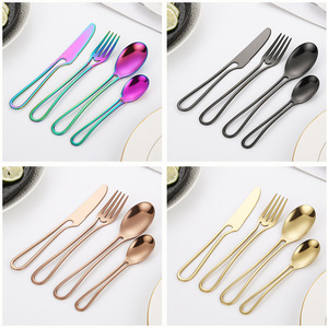 Sáng Tạo cross-gương thép không gỉ Flatware Set rỗng xử lý bao gồm bít tết dao nĩa dùng một lần cho khách sạn nhà hàng - Product Image 5