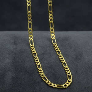 Chaîne Figaro plaquée or 14K, 18K, 24K en gros, design moderne, chaînes de mode en laiton doré, colliers - Product Image 3