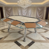 Table de shuffleboard en verre commerciale de 19/12/14 pieds, table de poker, table multi-jeux de 8 pieds, service OEM pour utilisation en bar/pub/salle d'arcade