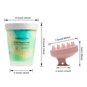 مقشر فروة الرأس العشبي المرطب بعلامة تجارية خاصة مع مدلك للرأس، للتحكم في الزيوت ومكافحة القشرة، تركيبة 2 في 1 للتنظيف العميق - Product Image 2