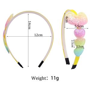 新しい甘い韓国のロマンチックなハートヘアバンド子供の女の子のためのおしゃれなキラキラ派手なヘアバンドレインボーヘアバンドパーティーアクセサリー - Product Image 4