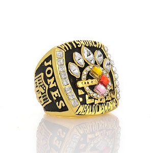 Anelli del Campionato NFL 2005 dei Pittsburgh Steelers di Alta Qualità, Anello di Gioielleria Placcato Oro in Lega per Super Bowl - Product Image 4