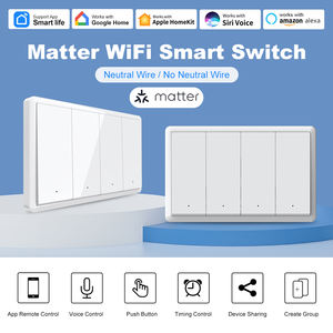 Interrupteur mural intelligent Matter 1/2/3/4 gangs US avec télécommande <span class=keywords><strong>bouton</strong></span>, commande vocale et programmation pour Alexa, Google <span class=keywords><strong>Home</strong></span>, HomeKit, Android - Product Image 6