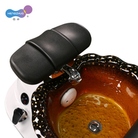 Fauteuil de pédicure électrique de luxe avec cuvette en fibre de verre pour salon de manucure, fauteuil SPA pour les pieds inclinable à jets magnétiques, éclairage LED