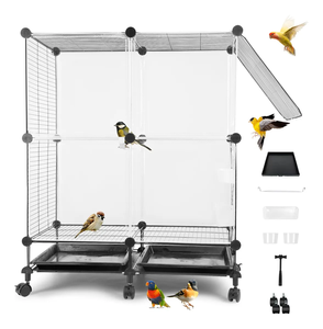 Gabbia per Uccelli Salvaspazio ad Angolo per Pappagalli, Design Angolare di Grandi Dimensioni per Interni - Product Image 6