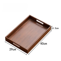 Offre Spéciale plateau rectangulaire en bambou personnalisé écologique hôtel Restaurant Barbecue plats et assiettes pour tasses à thé et fruits cuits au four
