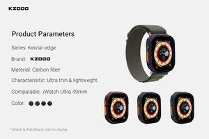 KZDOO per Apple Watch <span class=keywords><strong>S8</strong></span> <span class=keywords><strong>Ultra</strong></span>, custodia protettiva in fibra di carbonio al 100% con protezione anticaduta per Apple Watch Series 49mm 45mm 44mm 41mm - Product Image 2