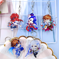 Vente en gros personnalisée porte-clés personnalisé avec logo en acrylique imprimé breloques en plastique transparent dessin animé porte-clés pendentif en plastique
