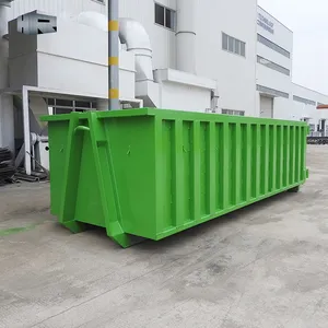 12CBM可堆叠敞开式上辊滚装集装箱卡车零件废金属钩提升垃圾箱