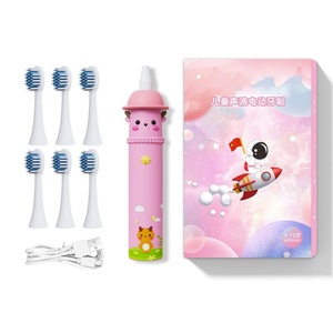 Children's Electric <b>Toothbrush</b> Four Soft Bristle Charging Waterproof Baby Silicone Brush <b>Head</b> Acoustic Electric <b>Toothbrush</b> - Product Image 5