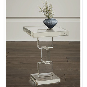 Italian Style Round <b>Coffee</b> <b>Table</b> Acrylic Transparent K9 Crystal Minimalist Living Room Side <b>Table</b> Decorative - Product Image 4