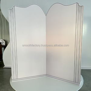 Toile de fond de style livre en acrylique blanc pliable en PVC lisse personnalisée, décoration de scène de mariage moderne - Product Image 5