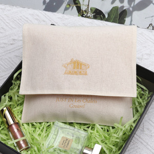 Eco-Friendly Natural Cotton Flap Dust Bag With Satin Lining Custom Logo Printed Shoe Dress Pillow Packing <b>Envelope</b> Muslin Pouch - Product Image 6