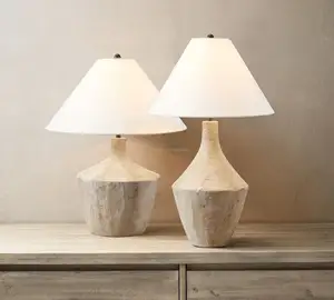手工陶瓷台灯，水基天然锈棕色饰面