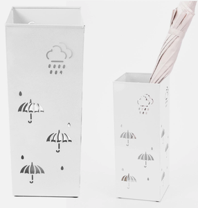 Support à <span class=keywords><strong>parapluie</strong></span> en fer <span class=keywords><strong>blanc</strong></span> moderne de grande taille, style chinois, prix d'usine, avec motif de fleurs d'éléphant du Fujian, capacité double face, finition poudrée - Product Image 4