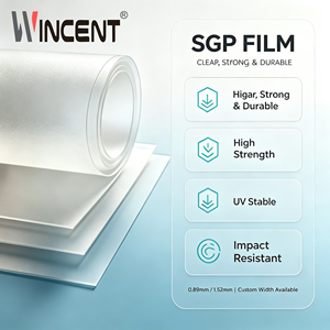 <span class=keywords><strong>Film</strong></span> SGP transparent moderne WINCENT, <span class=keywords><strong>anti</strong></span>-explosion, décoratif, <span class=keywords><strong>anti</strong></span>-déchirure, pour bureaux, hôtels, hôpitaux, personnalisable - Product Image 1