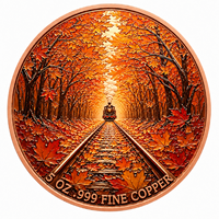 Pièce de monnaie en cuivre pur 999 de 5 oz, couleur UV 3D, haute relief, version Manga, série Train à vapeur, édition de collection