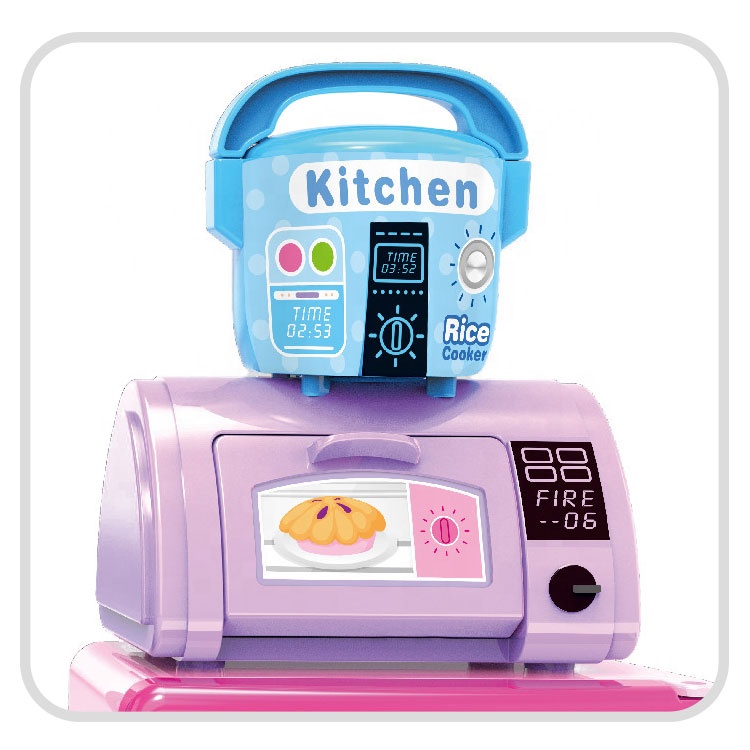 Cucina Giocattolo Per Bambini In Legno Regolabile 3 Altezze - Set Completo Con Accessori E Suoni